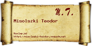 Misolszki Teodor névjegykártya